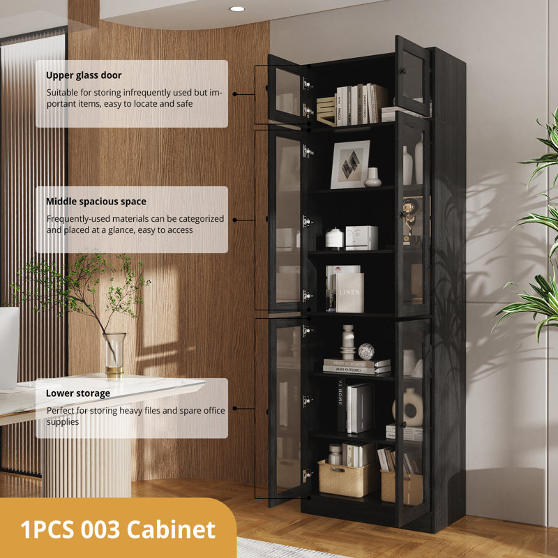 Latitude Run® 86.7'' H X 23.6'' W Book Cabinet Storage Bookcase